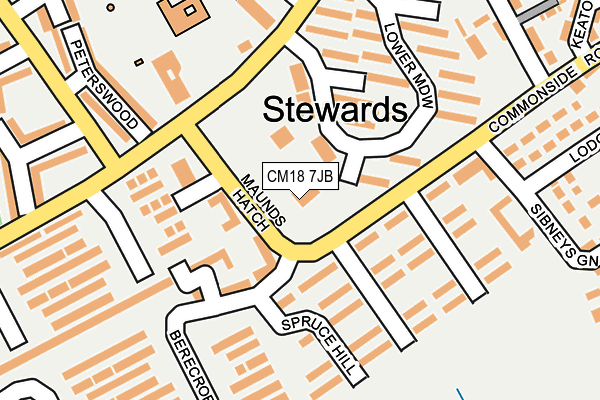 CM18 7JB map - OS OpenMap – Local (Ordnance Survey) CM18 7JB map - OS OpenMap – Local (Ordnance Survey)