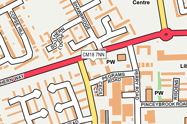 CM18 7NN map - OS OpenMap – Local (Ordnance Survey) CM18 7NN map - OS OpenMap – Local (Ordnance Survey)
