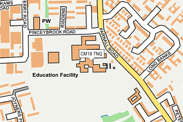 CM18 7NQ map - OS OpenMap – Local (Ordnance Survey) CM18 7NQ map - OS OpenMap – Local (Ordnance Survey)