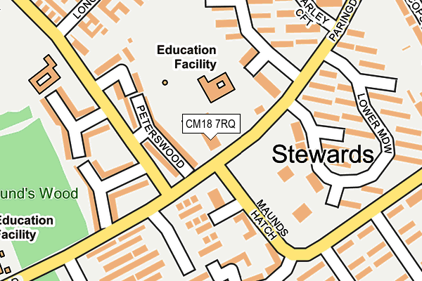 CM18 7RQ map - OS OpenMap – Local (Ordnance Survey)