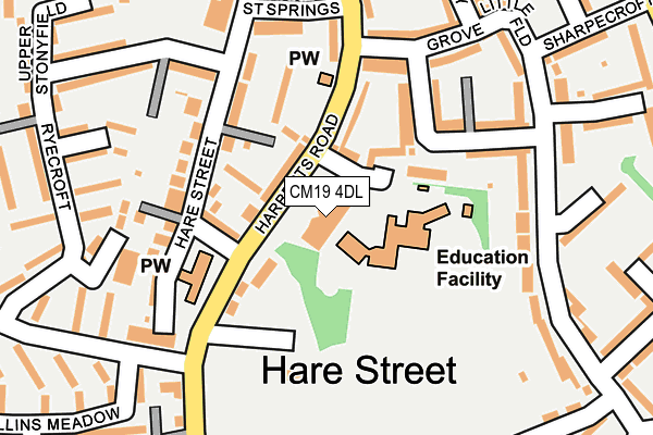 CM19 4DL map - OS OpenMap – Local (Ordnance Survey) CM19 4DL map - OS OpenMap – Local (Ordnance Survey)