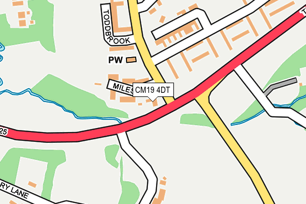 CM19 4DT map - OS OpenMap – Local (Ordnance Survey)