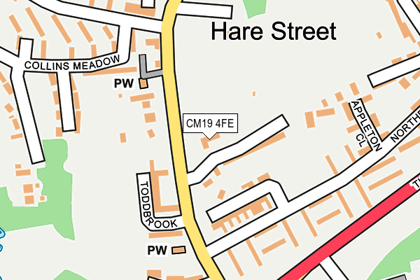 CM19 4FE map - OS OpenMap – Local (Ordnance Survey) CM19 4FE map - OS OpenMap – Local (Ordnance Survey)