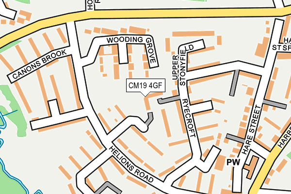 CM19 4GF map - OS OpenMap – Local (Ordnance Survey) CM19 4GF map - OS OpenMap – Local (Ordnance Survey)