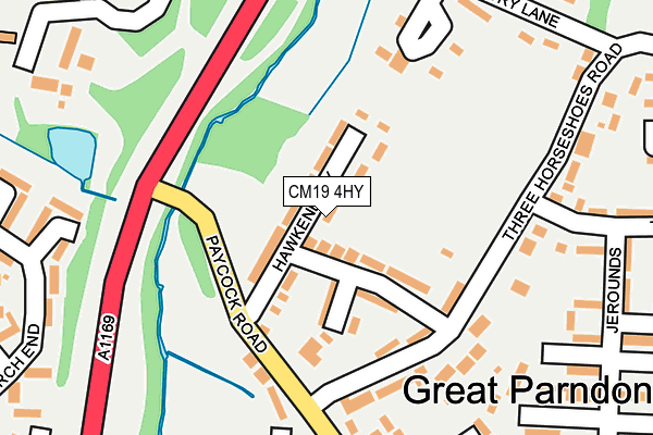 CM19 4HY map - OS OpenMap – Local (Ordnance Survey) CM19 4HY map - OS OpenMap – Local (Ordnance Survey)
