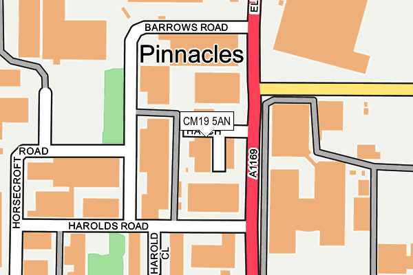 CM19 5AN map - OS OpenMap – Local (Ordnance Survey)
