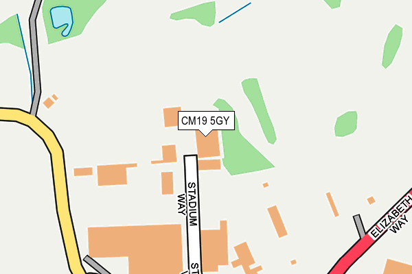CM19 5GY map - OS OpenMap – Local (Ordnance Survey) CM19 5GY map - OS OpenMap – Local (Ordnance Survey)