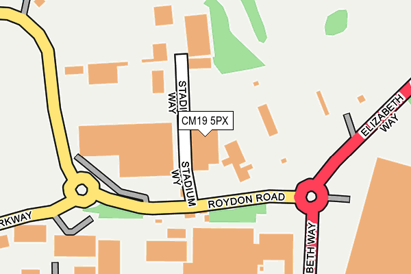 CM19 5PX map - OS OpenMap – Local (Ordnance Survey)