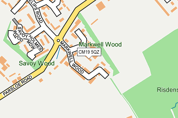 CM19 5QZ map - OS OpenMap – Local (Ordnance Survey)