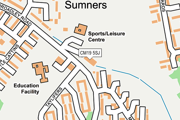 CM19 5SJ map - OS OpenMap – Local (Ordnance Survey) CM19 5SJ map - OS OpenMap – Local (Ordnance Survey)
