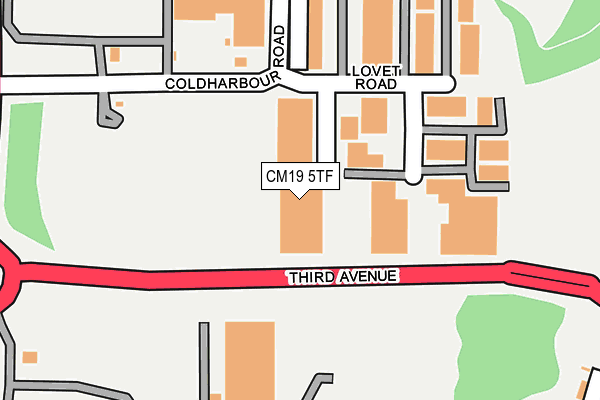 CM19 5TF map - OS OpenMap – Local (Ordnance Survey) CM19 5TF map - OS OpenMap – Local (Ordnance Survey)