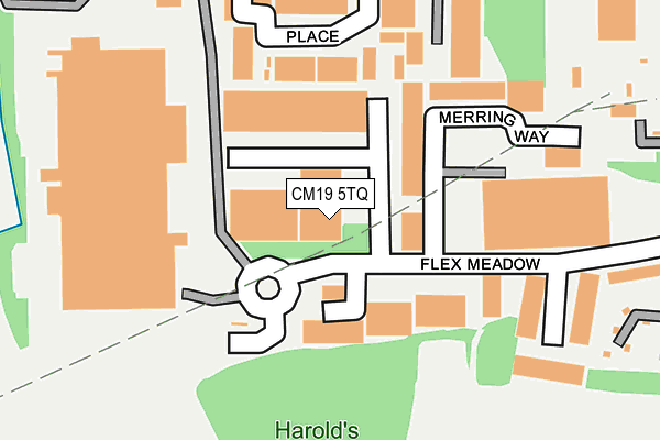 CM19 5TQ map - OS OpenMap – Local (Ordnance Survey) CM19 5TQ map - OS OpenMap – Local (Ordnance Survey)