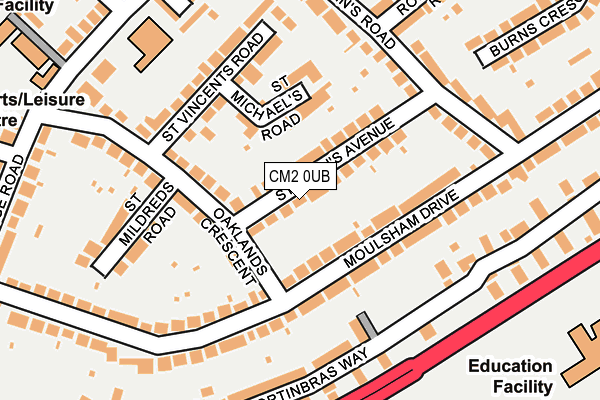 CM2 0UB map - OS OpenMap – Local (Ordnance Survey) CM2 0UB map - OS OpenMap – Local (Ordnance Survey)