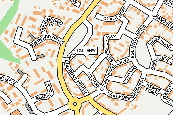 CM2 6NW map - OS OpenMap – Local (Ordnance Survey) CM2 6NW map - OS OpenMap – Local (Ordnance Survey)