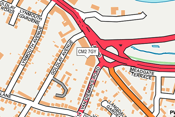 CM2 7GY map - OS OpenMap – Local (Ordnance Survey) CM2 7GY map - OS OpenMap – Local (Ordnance Survey)