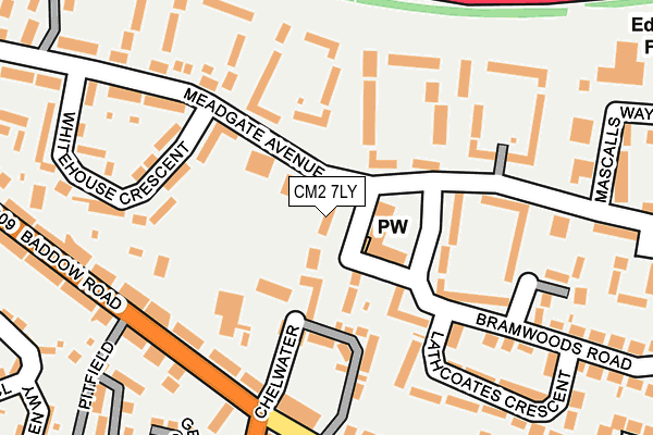 CM2 7LY map - OS OpenMap – Local (Ordnance Survey) CM2 7LY map - OS OpenMap – Local (Ordnance Survey)