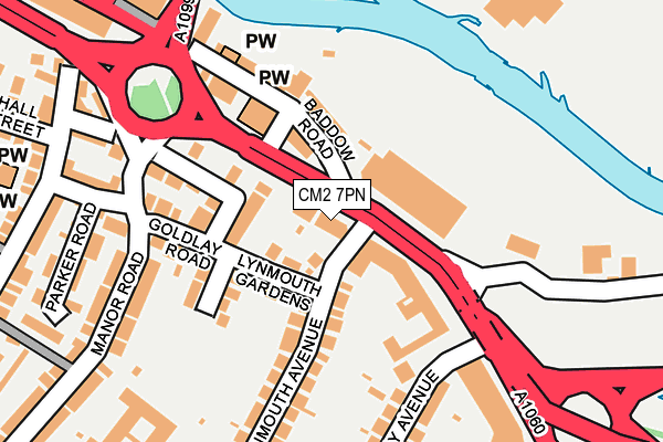 CM2 7PN map - OS OpenMap – Local (Ordnance Survey) CM2 7PN map - OS OpenMap – Local (Ordnance Survey)