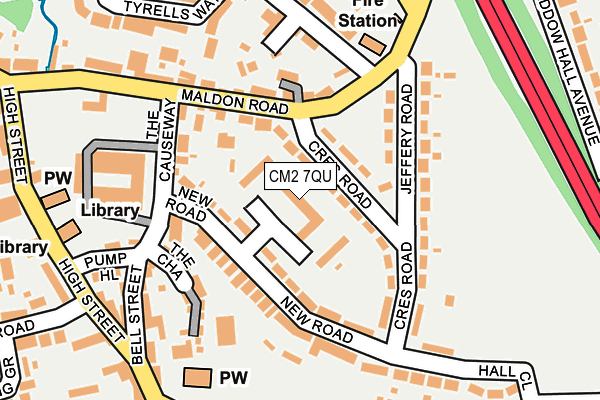 CM2 7QU map - OS OpenMap – Local (Ordnance Survey) CM2 7QU map - OS OpenMap – Local (Ordnance Survey)