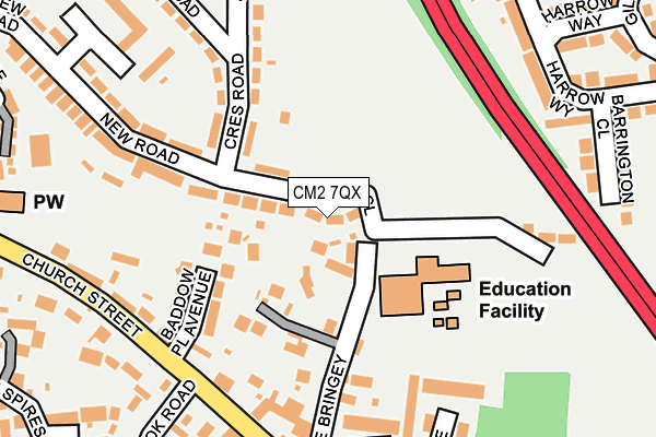 CM2 7QX map - OS OpenMap – Local (Ordnance Survey) CM2 7QX map - OS OpenMap – Local (Ordnance Survey)