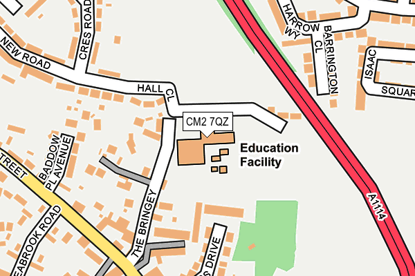 CM2 7QZ map - OS OpenMap – Local (Ordnance Survey) CM2 7QZ map - OS OpenMap – Local (Ordnance Survey)