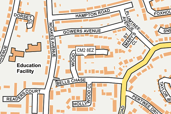 CM2 8EZ map - OS OpenMap – Local (Ordnance Survey) CM2 8EZ map - OS OpenMap – Local (Ordnance Survey)