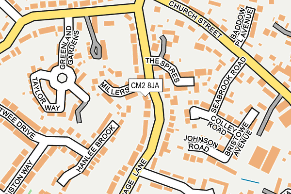 CM2 8JA map - OS OpenMap – Local (Ordnance Survey) CM2 8JA map - OS OpenMap – Local (Ordnance Survey)