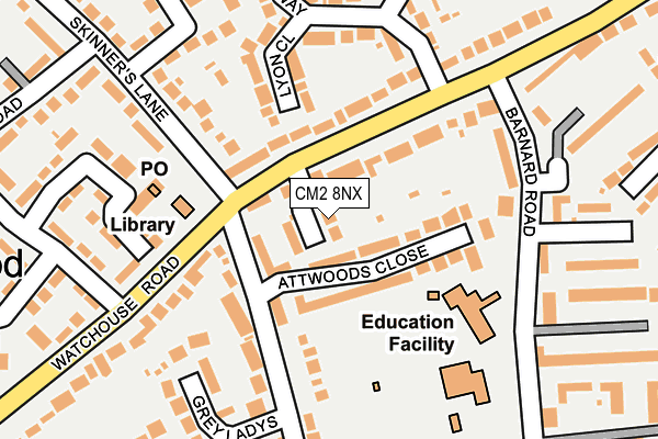 CM2 8NX map - OS OpenMap – Local (Ordnance Survey) CM2 8NX map - OS OpenMap – Local (Ordnance Survey)