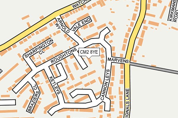 CM2 8YE map - OS OpenMap – Local (Ordnance Survey) CM2 8YE map - OS OpenMap – Local (Ordnance Survey)