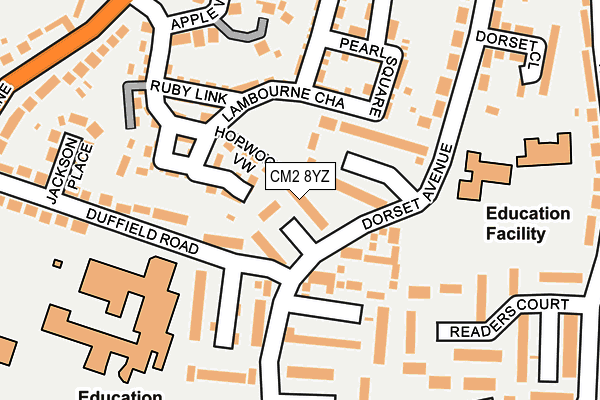 CM2 8YZ map - OS OpenMap – Local (Ordnance Survey) CM2 8YZ map - OS OpenMap – Local (Ordnance Survey)