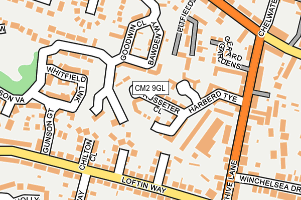 CM2 9GL map - OS OpenMap – Local (Ordnance Survey) CM2 9GL map - OS OpenMap – Local (Ordnance Survey)