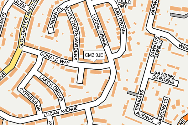 CM2 9JE map - OS OpenMap – Local (Ordnance Survey) CM2 9JE map - OS OpenMap – Local (Ordnance Survey)