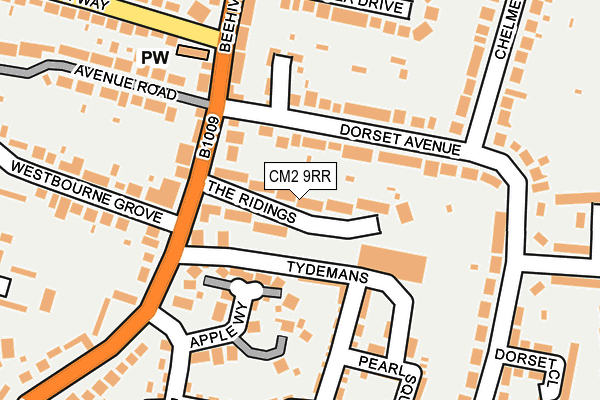 CM2 9RR map - OS OpenMap – Local (Ordnance Survey) CM2 9RR map - OS OpenMap – Local (Ordnance Survey)