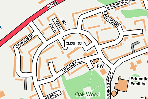 CM20 1SZ map - OS OpenMap – Local (Ordnance Survey)