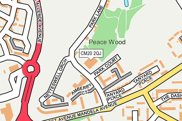 CM20 2QJ map - OS OpenMap – Local (Ordnance Survey) CM20 2QJ map - OS OpenMap – Local (Ordnance Survey)