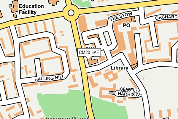 CM20 3AF map - OS OpenMap – Local (Ordnance Survey) CM20 3AF map - OS OpenMap – Local (Ordnance Survey)