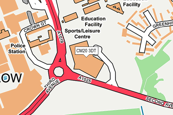 CM20 3DT map - OS OpenMap – Local (Ordnance Survey) CM20 3DT map - OS OpenMap – Local (Ordnance Survey)