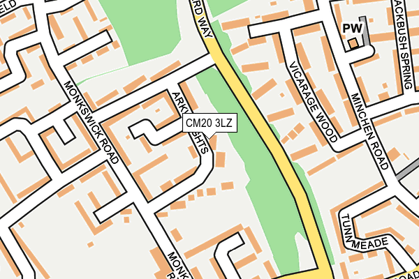 CM20 3LZ map - OS OpenMap – Local (Ordnance Survey) CM20 3LZ map - OS OpenMap – Local (Ordnance Survey)
