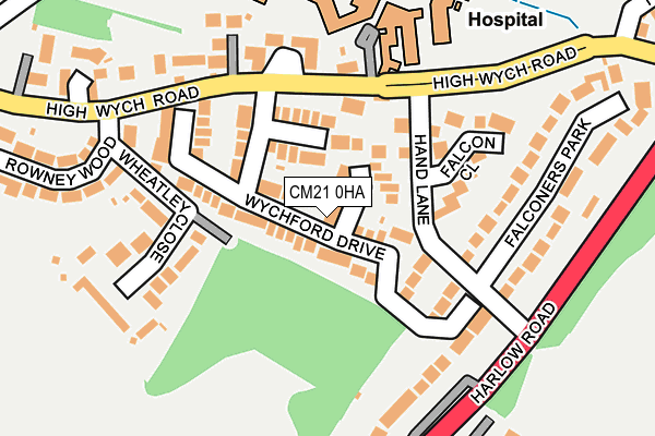 CM21 0HA map - OS OpenMap – Local (Ordnance Survey) CM21 0HA map - OS OpenMap – Local (Ordnance Survey)