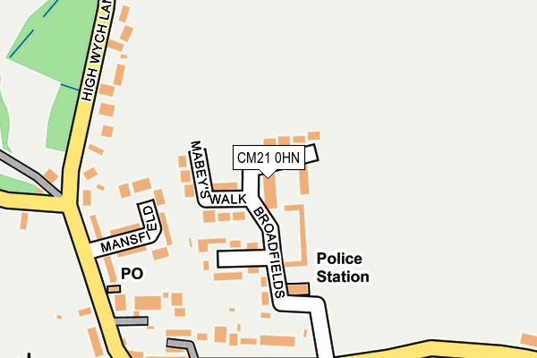 CM21 0HN map - OS OpenMap – Local (Ordnance Survey)