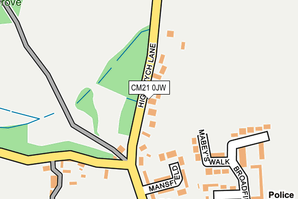 CM21 0JW map - OS OpenMap – Local (Ordnance Survey) CM21 0JW map - OS OpenMap – Local (Ordnance Survey)