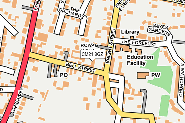 CM21 9GZ map - OS OpenMap – Local (Ordnance Survey) CM21 9GZ map - OS OpenMap – Local (Ordnance Survey)