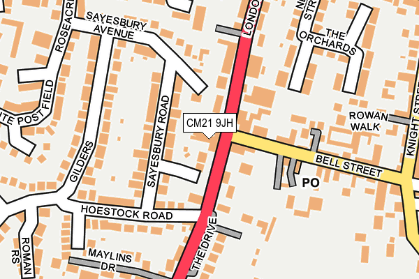 CM21 9JH map - OS OpenMap – Local (Ordnance Survey) CM21 9JH map - OS OpenMap – Local (Ordnance Survey)