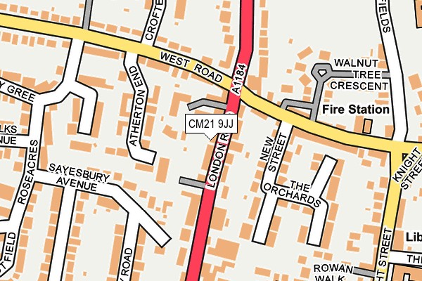 CM21 9JJ map - OS OpenMap – Local (Ordnance Survey)