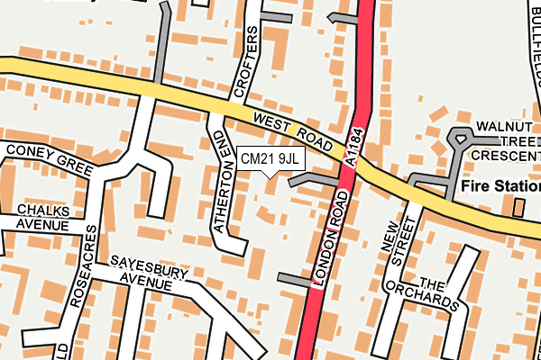 CM21 9JL map - OS OpenMap – Local (Ordnance Survey) CM21 9JL map - OS OpenMap – Local (Ordnance Survey)