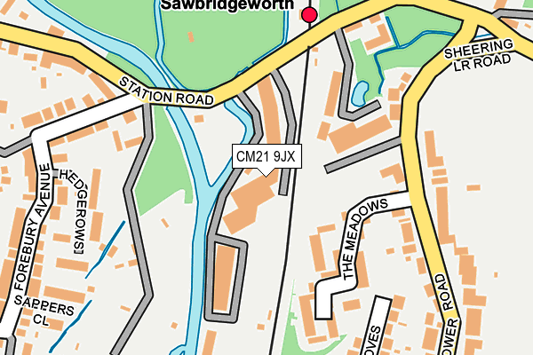 CM21 9JX map - OS OpenMap – Local (Ordnance Survey) CM21 9JX map - OS OpenMap – Local (Ordnance Survey)