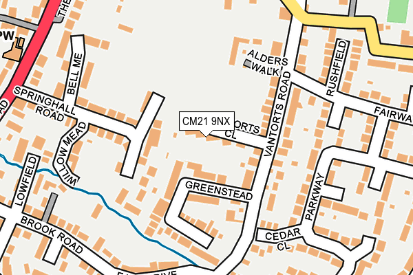 CM21 9NX map - OS OpenMap – Local (Ordnance Survey) CM21 9NX map - OS OpenMap – Local (Ordnance Survey)