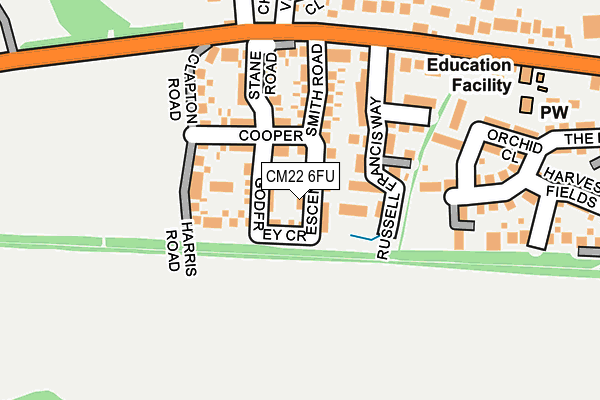 CM22 6FU map - OS OpenMap – Local (Ordnance Survey) CM22 6FU map - OS OpenMap – Local (Ordnance Survey)