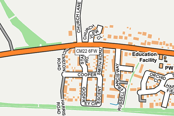 CM22 6FW map - OS OpenMap – Local (Ordnance Survey)