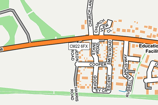CM22 6FX map - OS OpenMap – Local (Ordnance Survey) CM22 6FX map - OS OpenMap – Local (Ordnance Survey)
