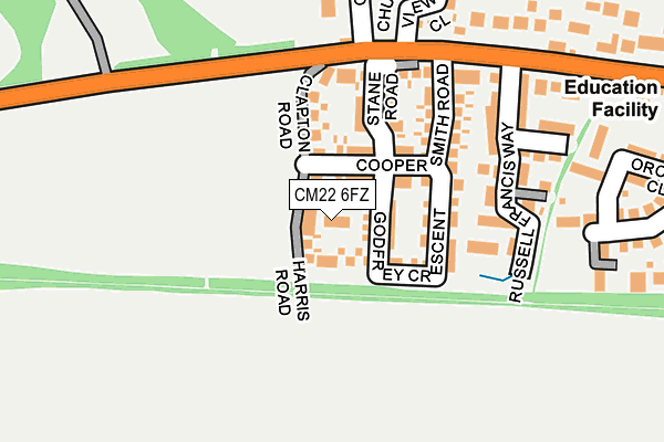 CM22 6FZ map - OS OpenMap – Local (Ordnance Survey) CM22 6FZ map - OS OpenMap – Local (Ordnance Survey)